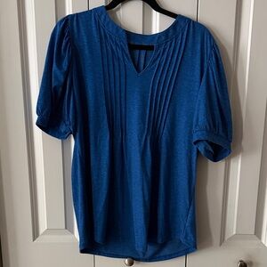Women's Blue Pleated Top